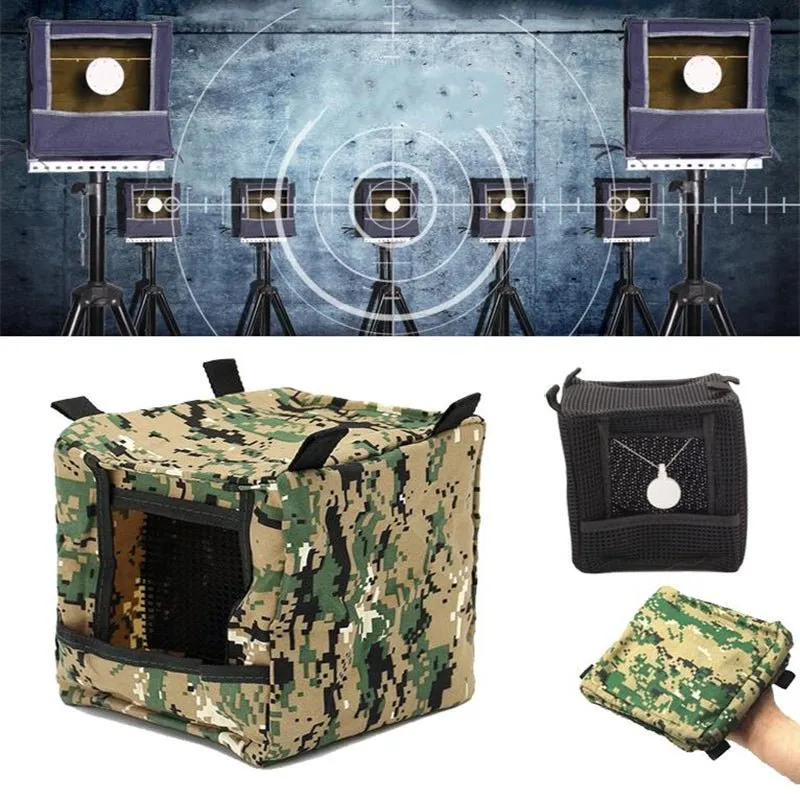 15X15X15CM Foldable Slingshot Target Box Cloth Target Box Recycle Shooting Archery Target Shooting Catapult Case Holder Camouflage Slingshot box
