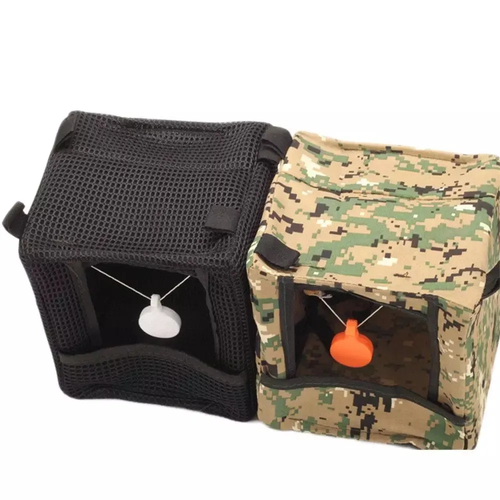 15X15X15CM Foldable Slingshot Target Box Cloth Target Box Recycle Shooting Archery Target Shooting Catapult Case Holder Camouflage Slingshot box