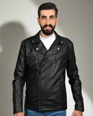 2H #618 Black Leather Jacket