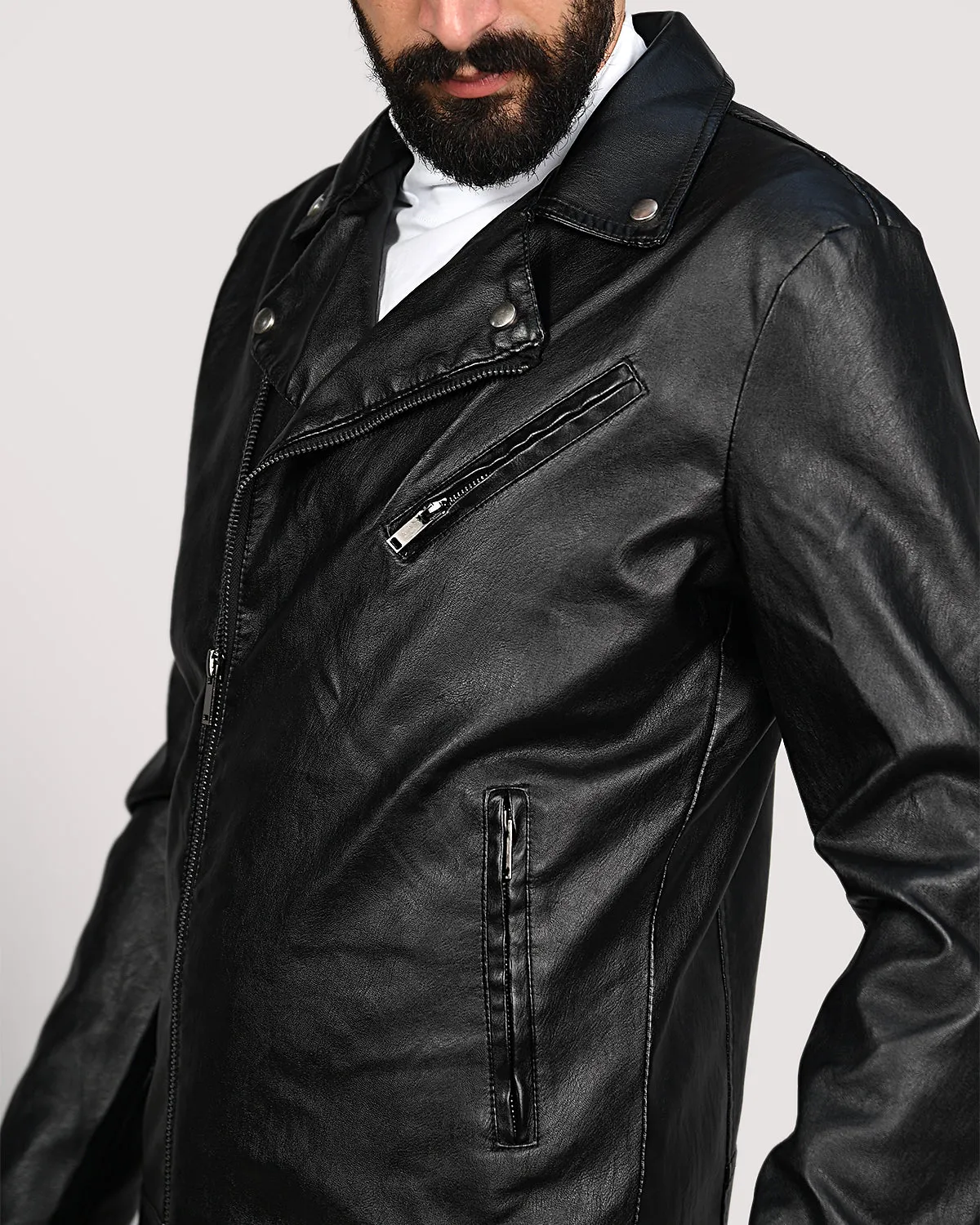 2H #618 Black Leather Jacket