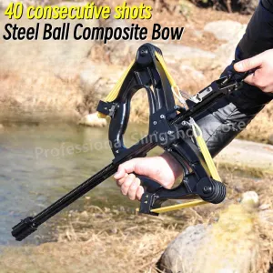 60LBS Slingshot Laser All Metal High-power Hunting Steel Ball Slingshot Composite Bow Steel Mini Infrared Composite Bow Set