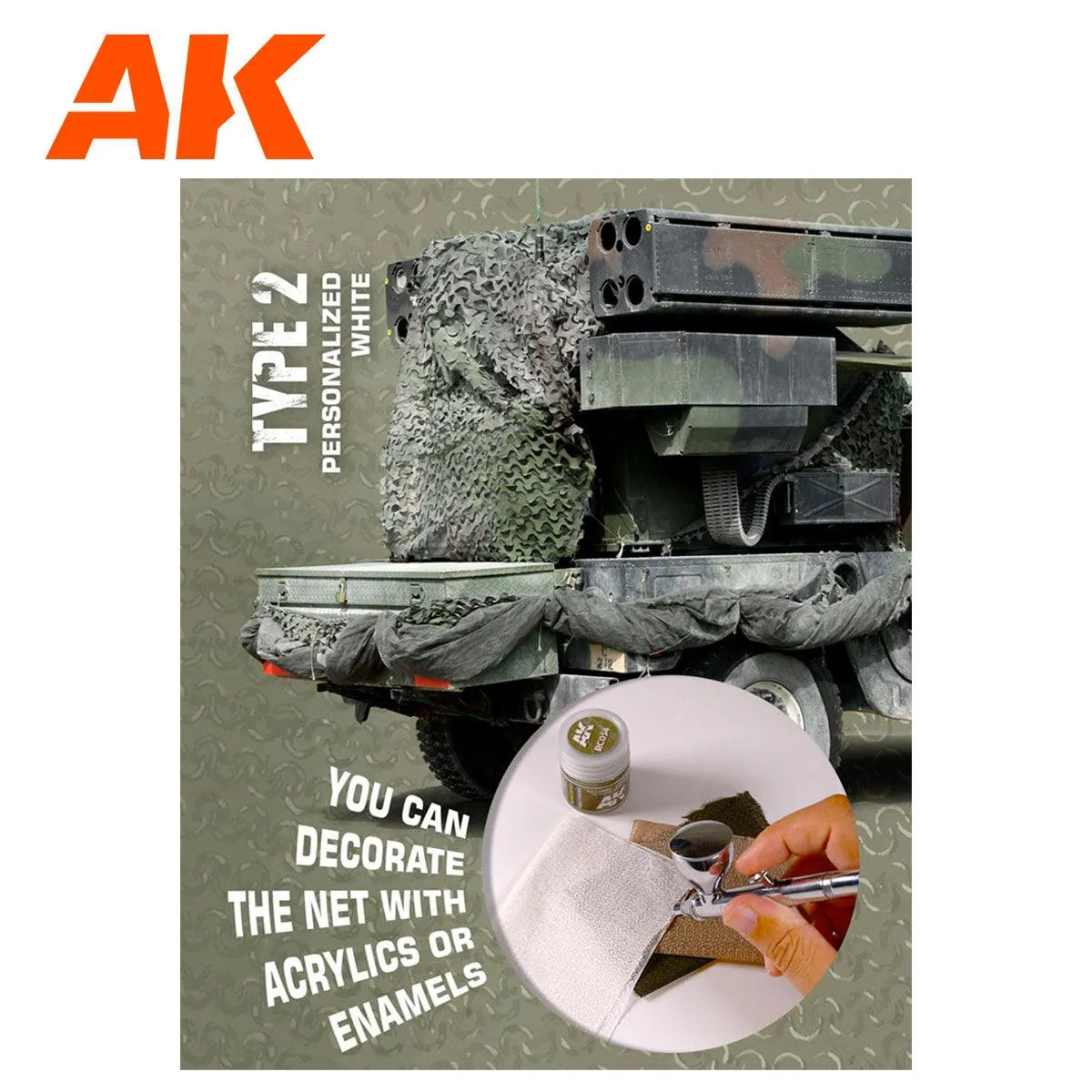 AK Interactive AK8063 Camouflage Net Personalized White Type 2