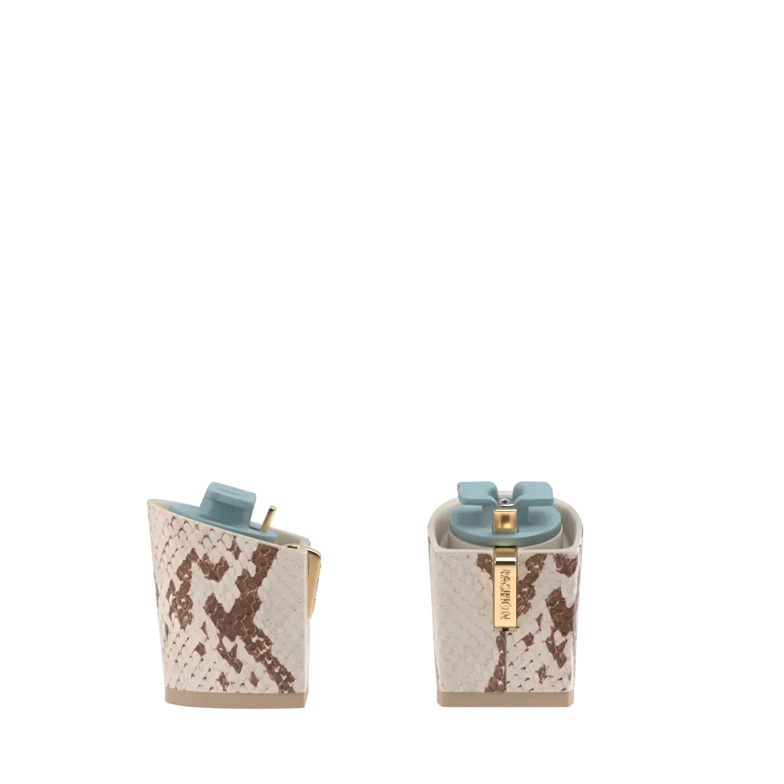 Block Heel Kit 3 Ivory Snakeskin