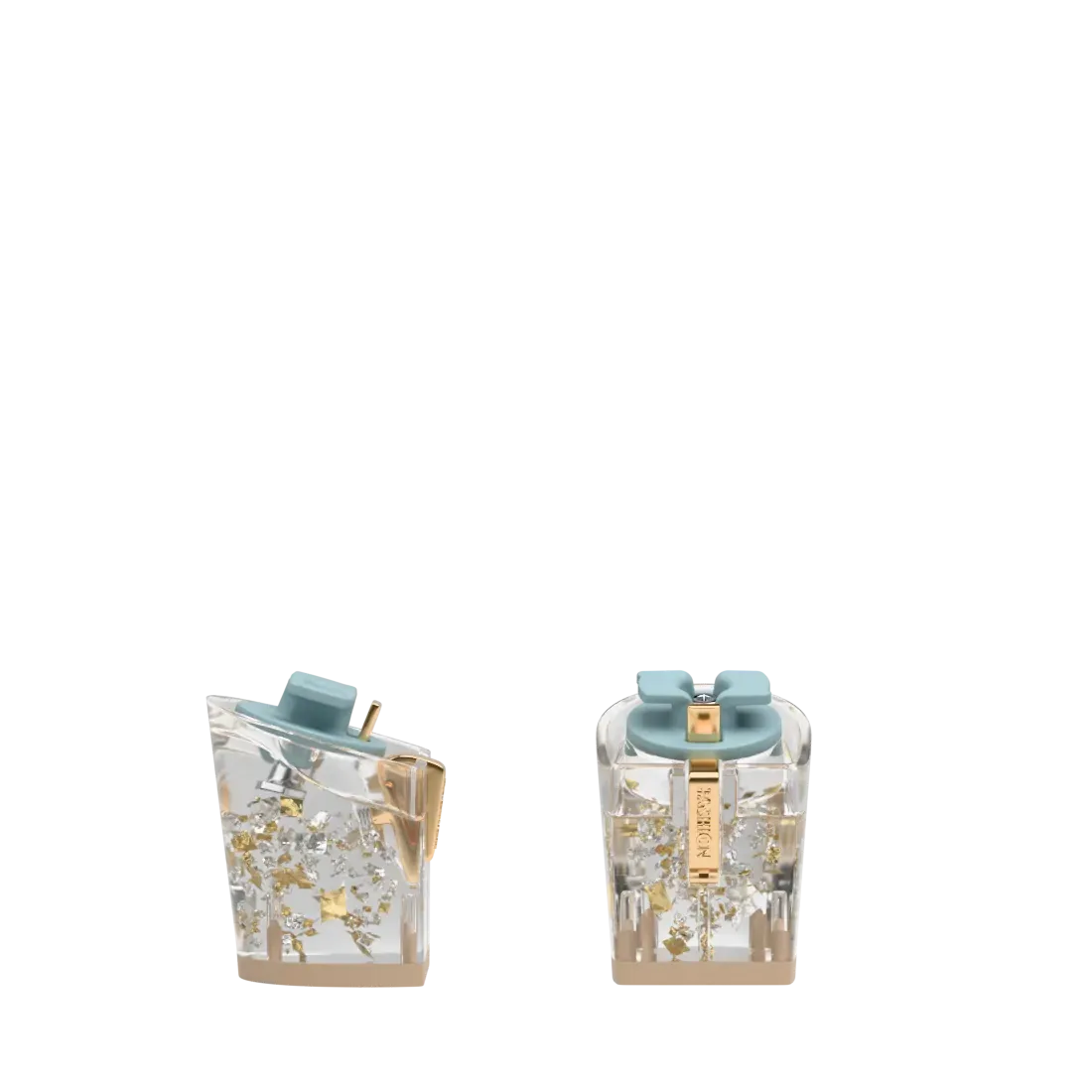 Block Heel Kit 3 Transparent Silver & Gold