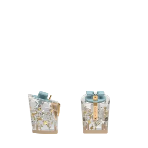 Block Heel Kit 3 Transparent Silver & Gold