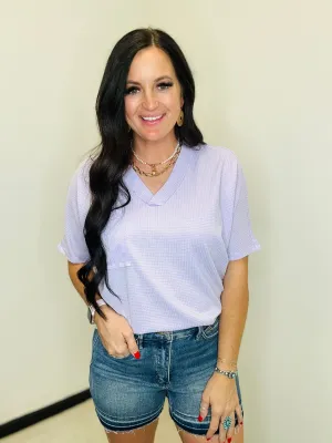 Bree Casual V Neck Casual Top Lilac