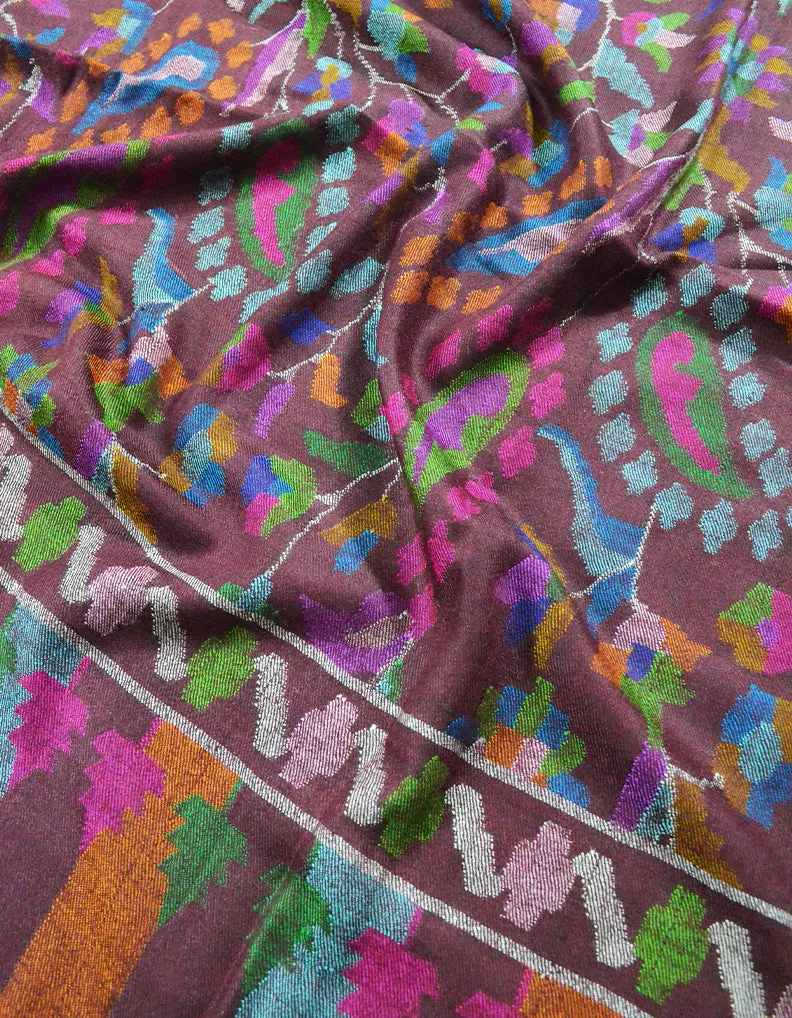 brownish red Kani Pashmina Shawl 7763