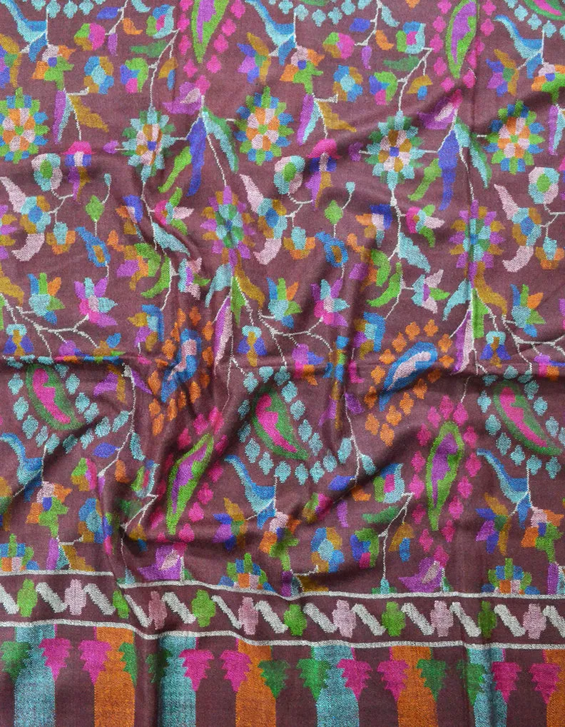 brownish red Kani Pashmina Shawl 7763
