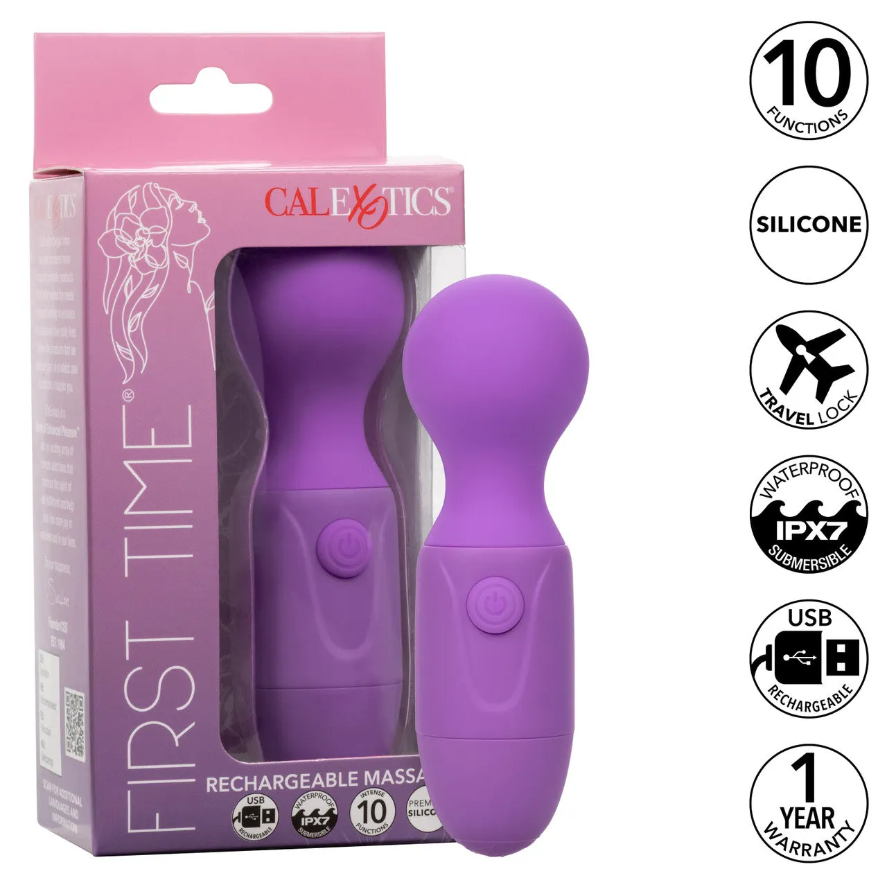 CalExotics First Time Rechargeable Massager Purple
