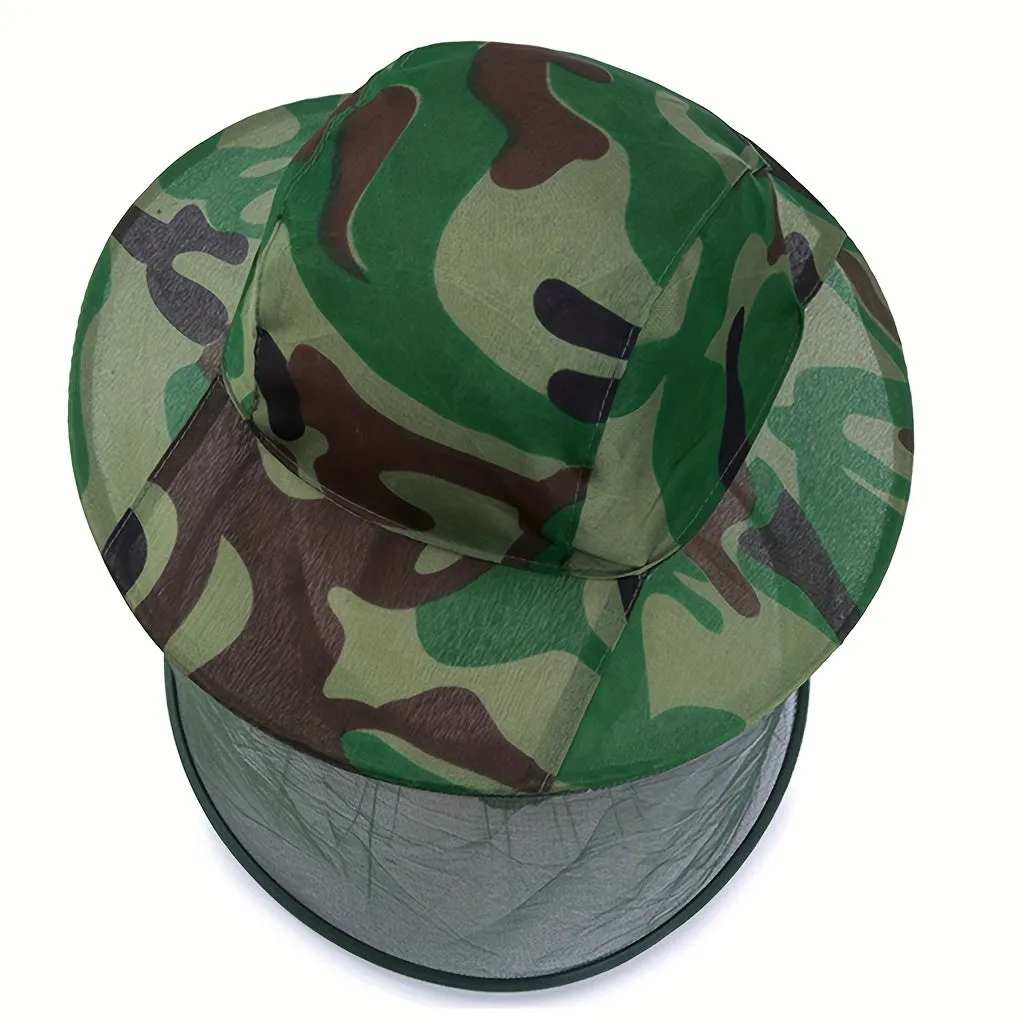 Camouflage Net Hat for Bug Protection Ideal for Outdoor Activities