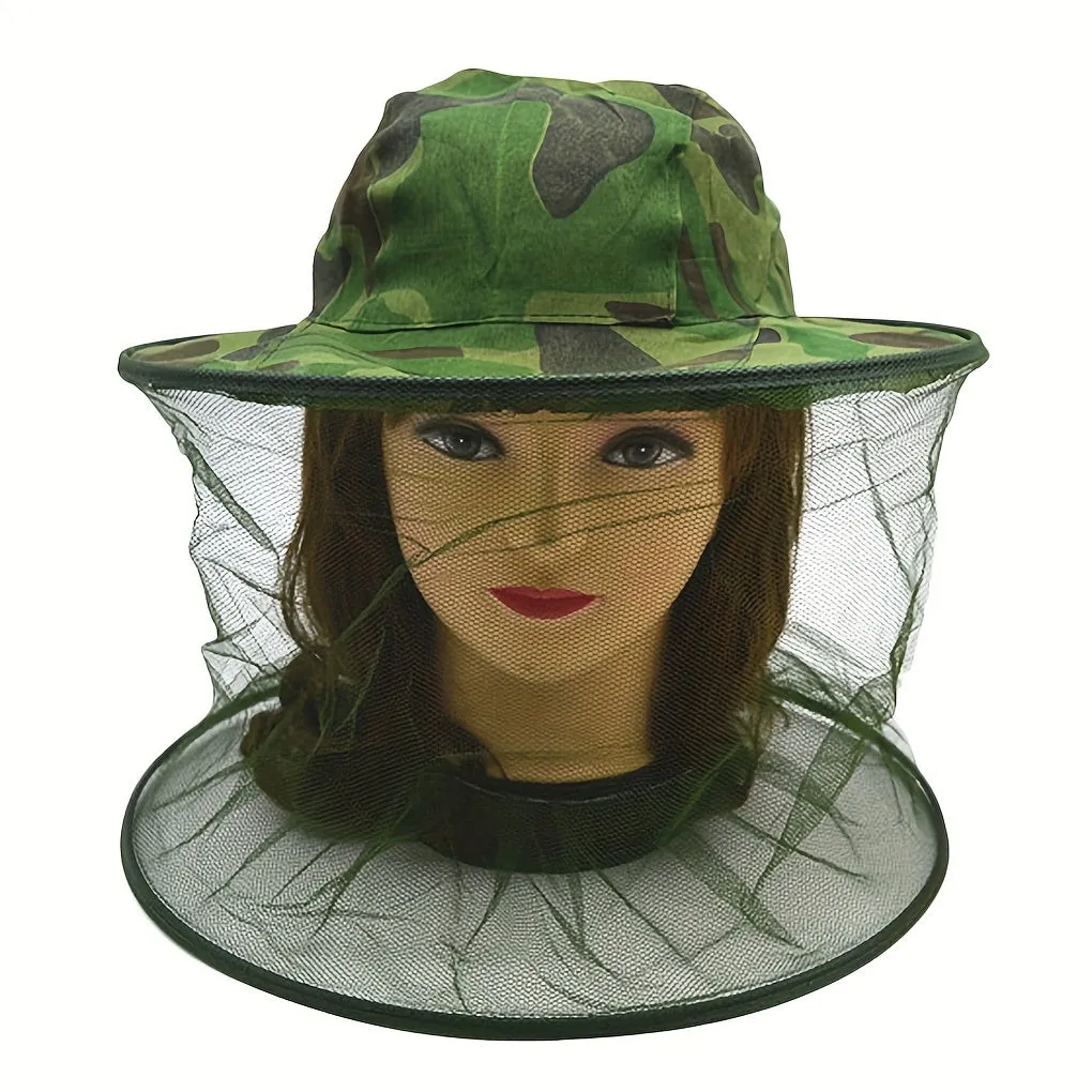 Camouflage Net Hat for Bug Protection Ideal for Outdoor Activities
