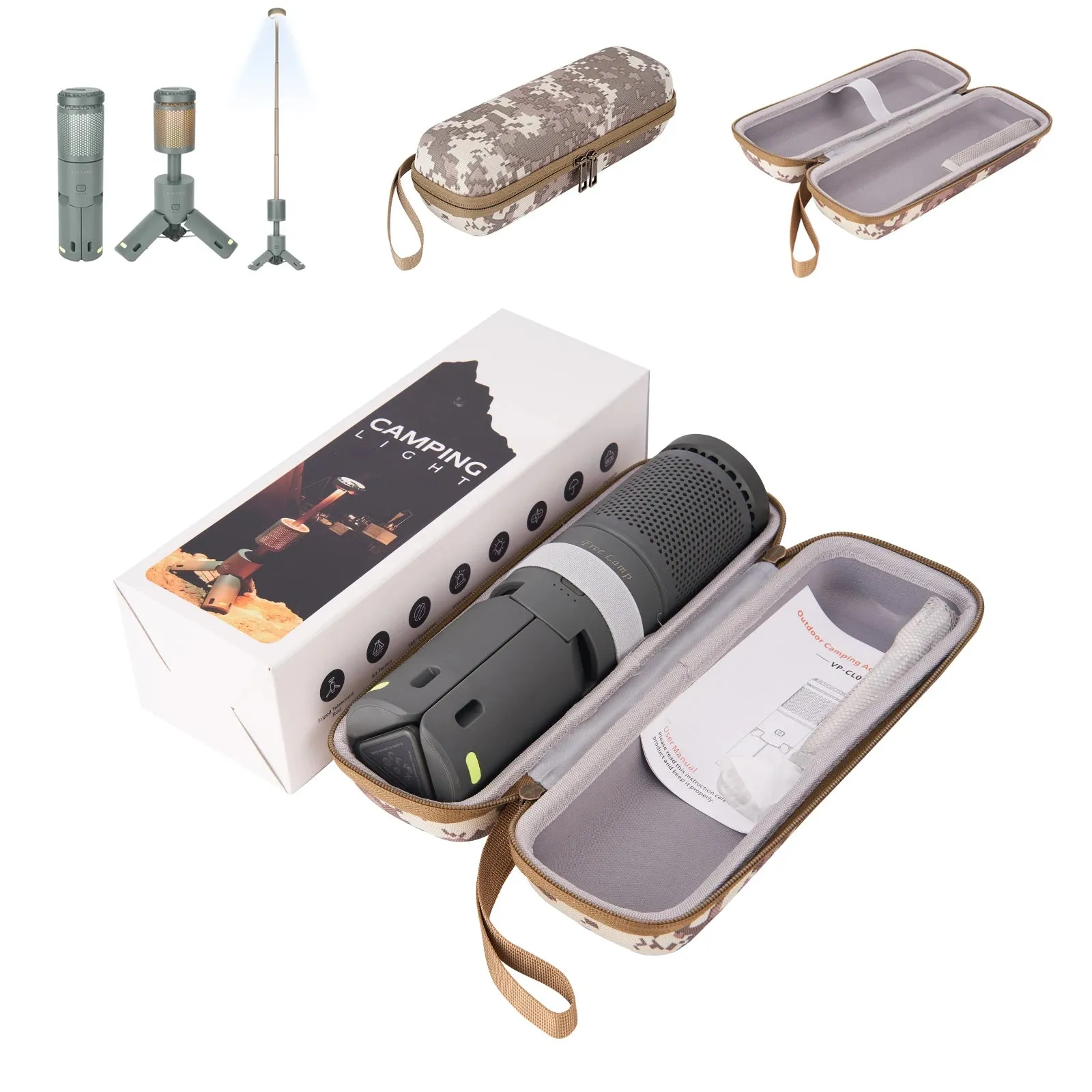 Camping Light Telescopic and Collapsible Night Light Mobile Lighting 10000mAh Battery Built-in Magnetic Road Light  Flash Light