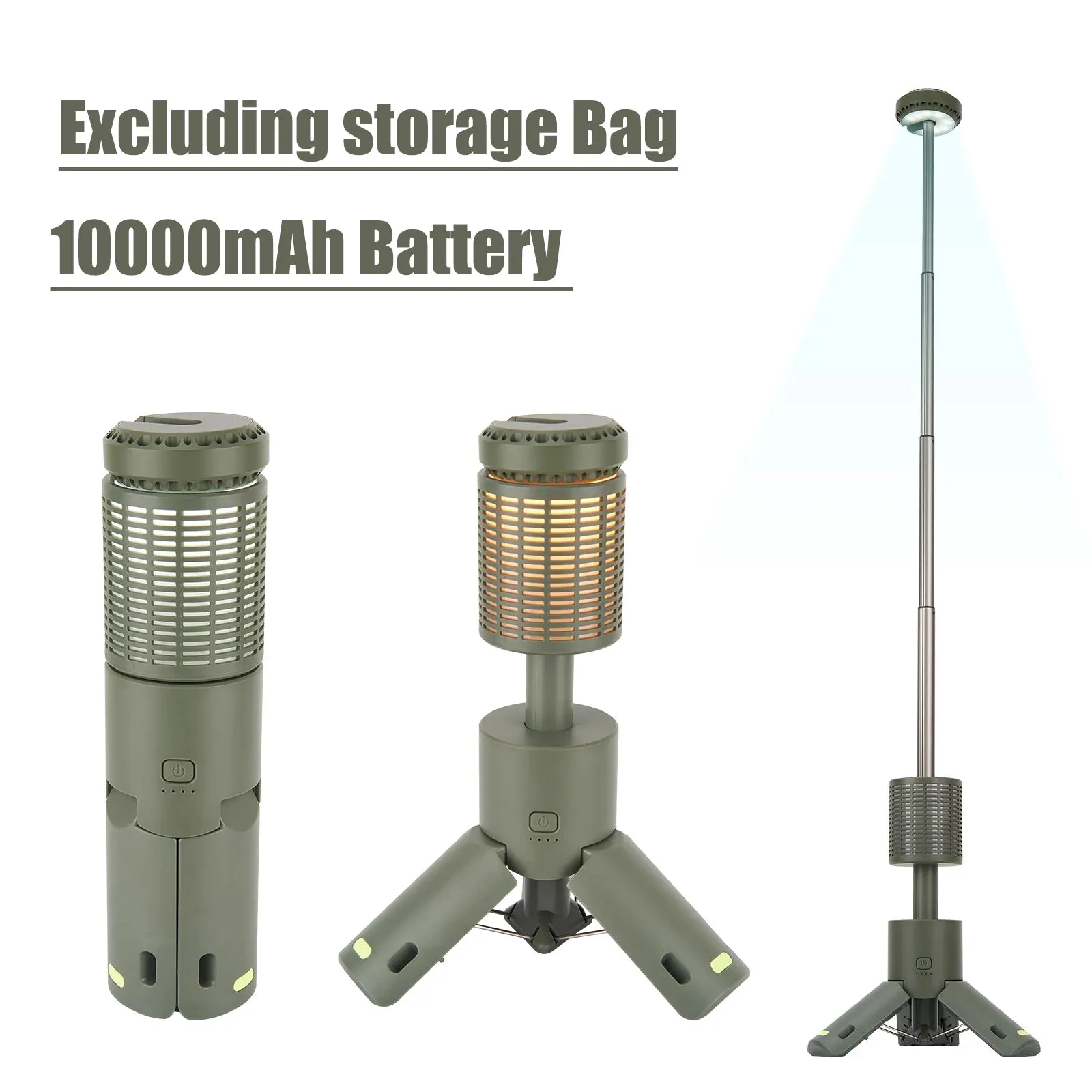 Camping Light Telescopic and Collapsible Night Light Mobile Lighting 10000mAh Battery Built-in Magnetic Road Light  Flash Light