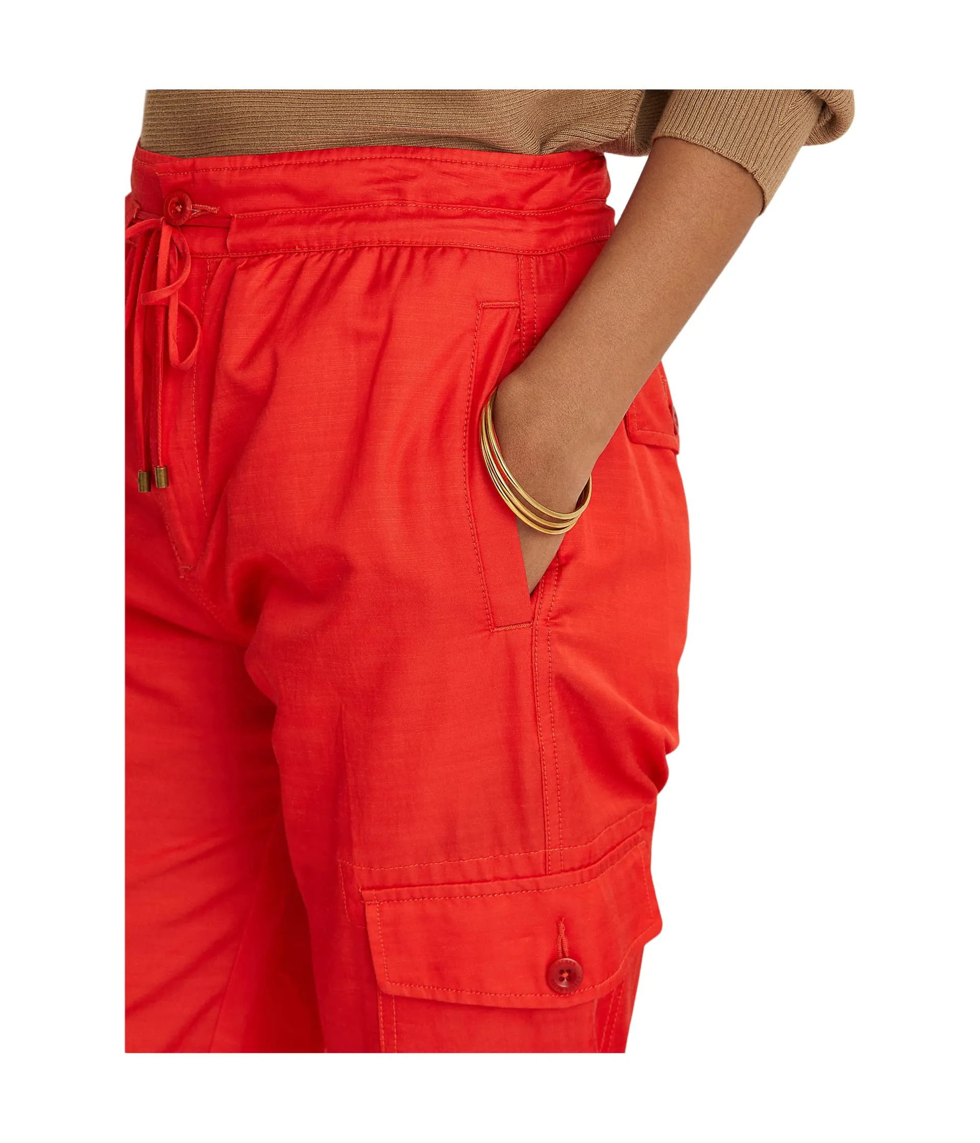 Cargo pants LAUREN Ralph Lauren, Cropped Cotton-Blend Cargo Pants
