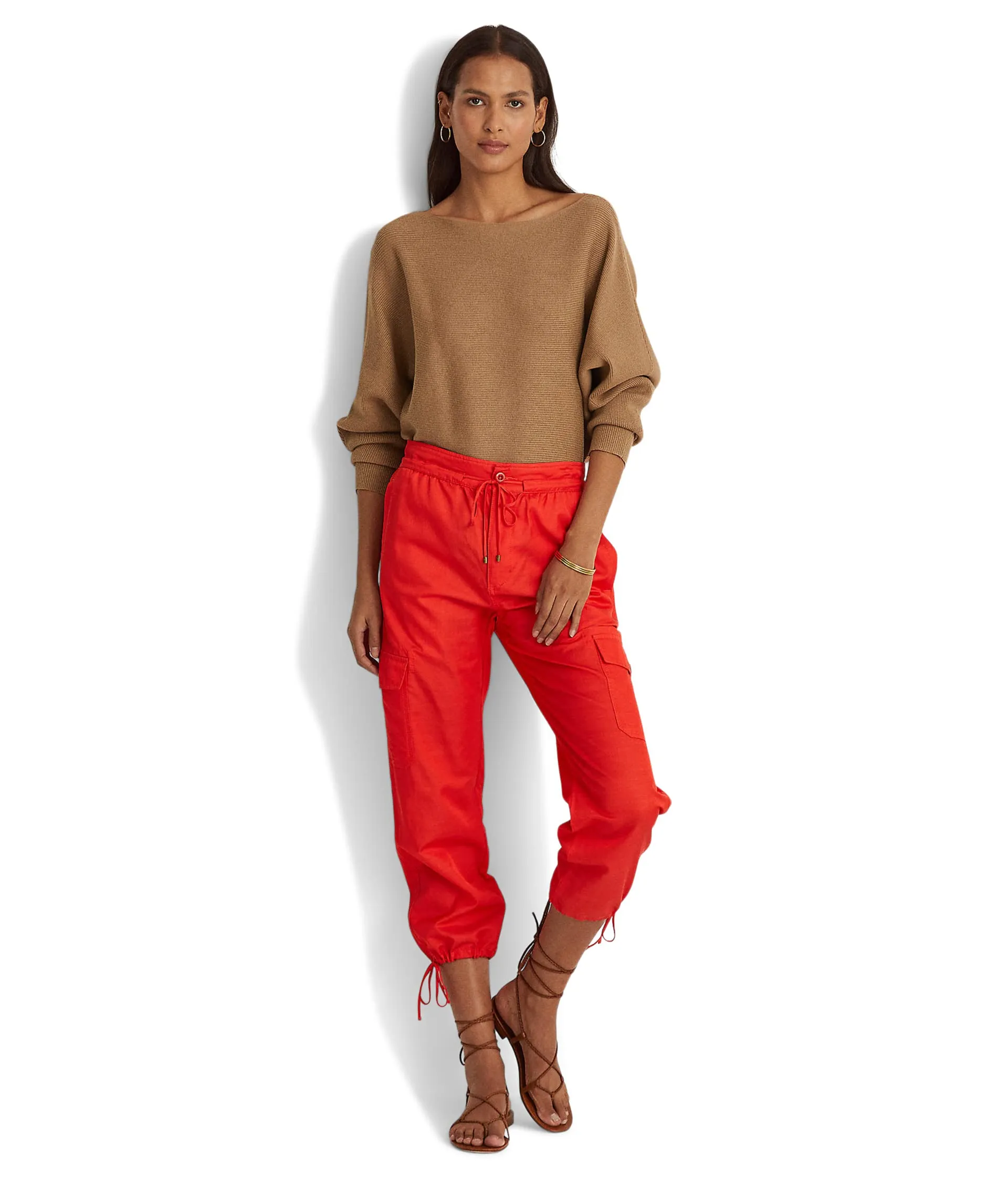 Cargo pants LAUREN Ralph Lauren, Cropped Cotton-Blend Cargo Pants