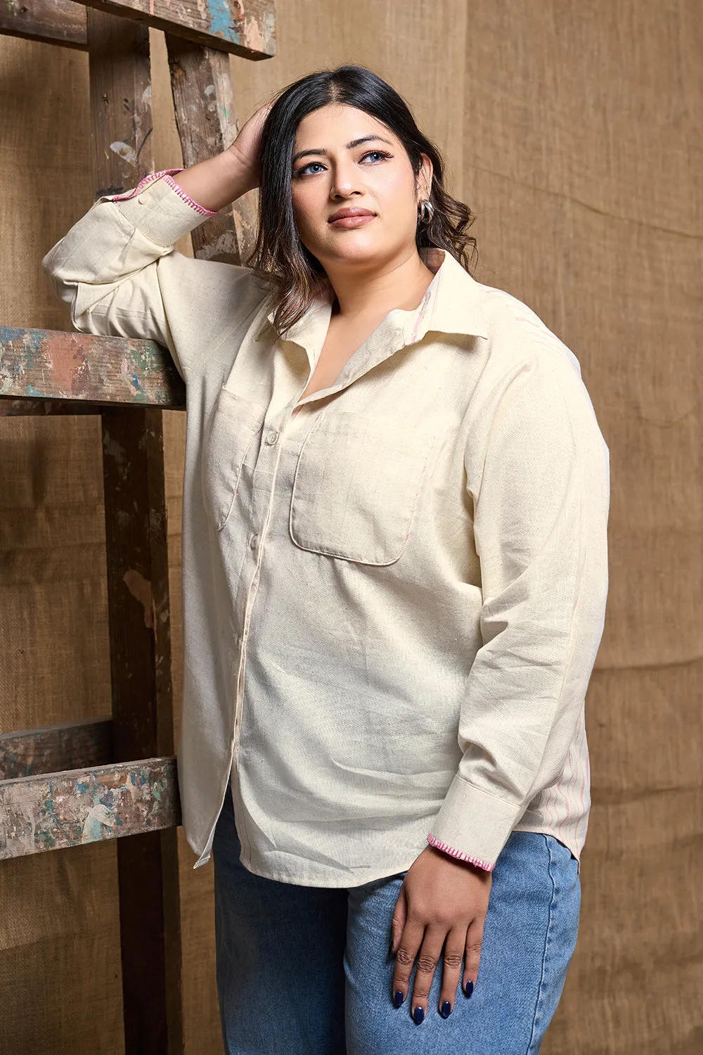 Cotton summer shirt for women with lining