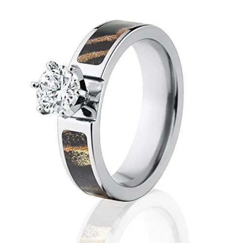 CZ Mossy Oak Shadow Grass Camo Engagement Ring