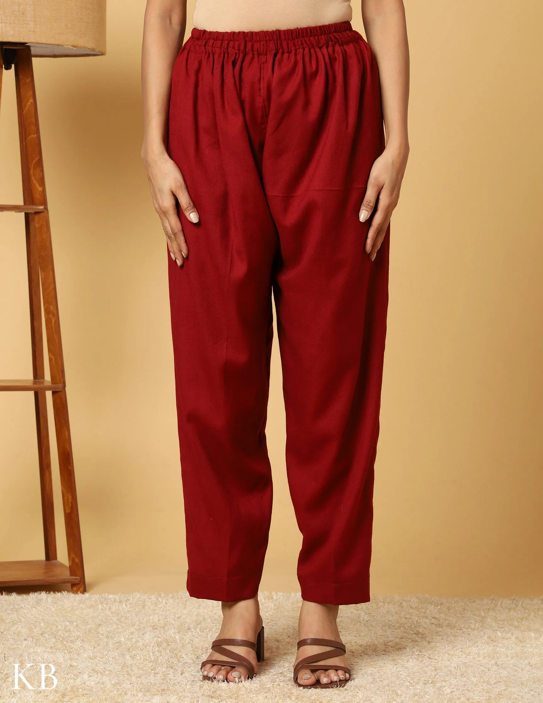 Deep Maroon Aari Embroidered Woolen Suit