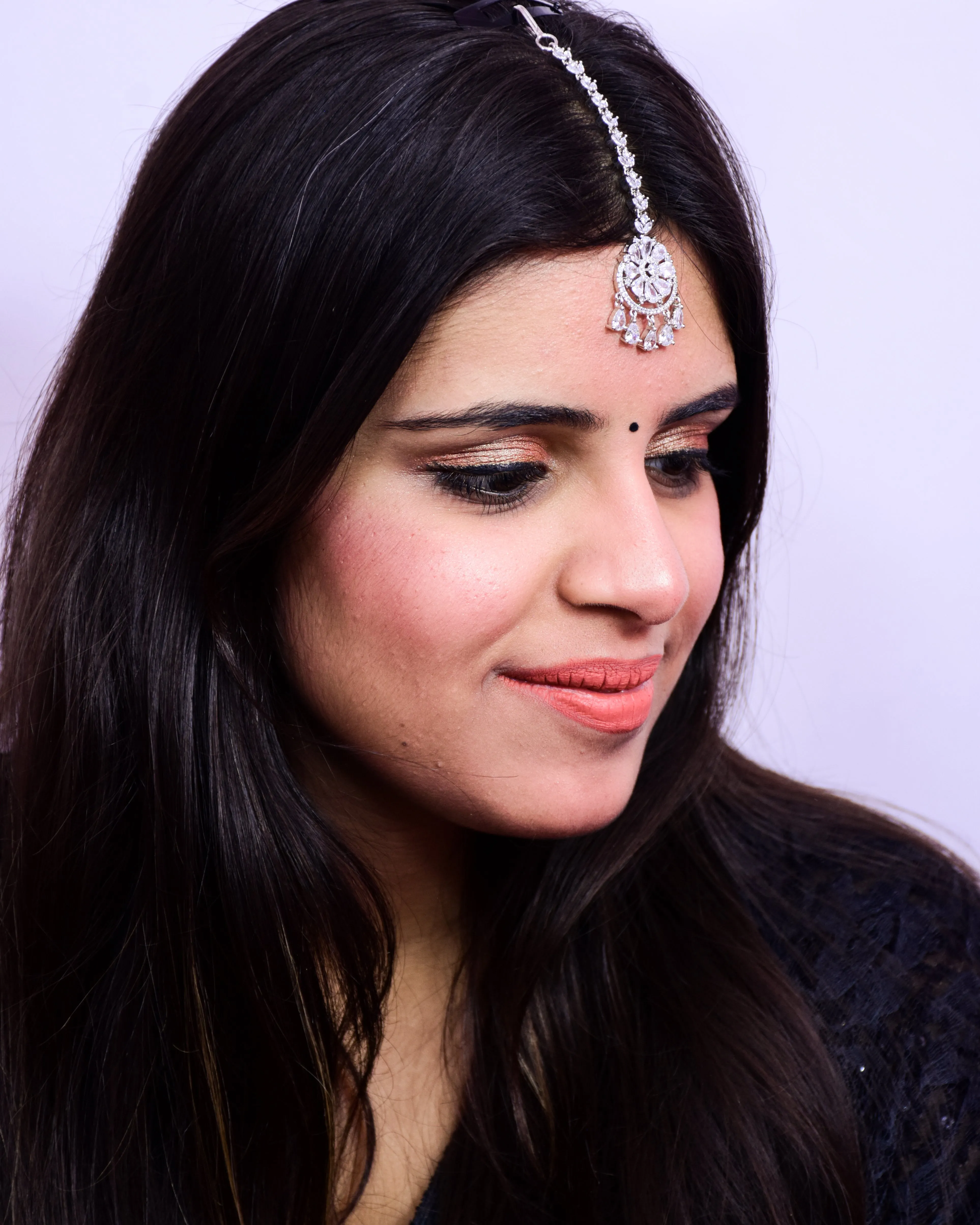 Designer American Diamond Maang Tikka For Wedding & Party (D90)