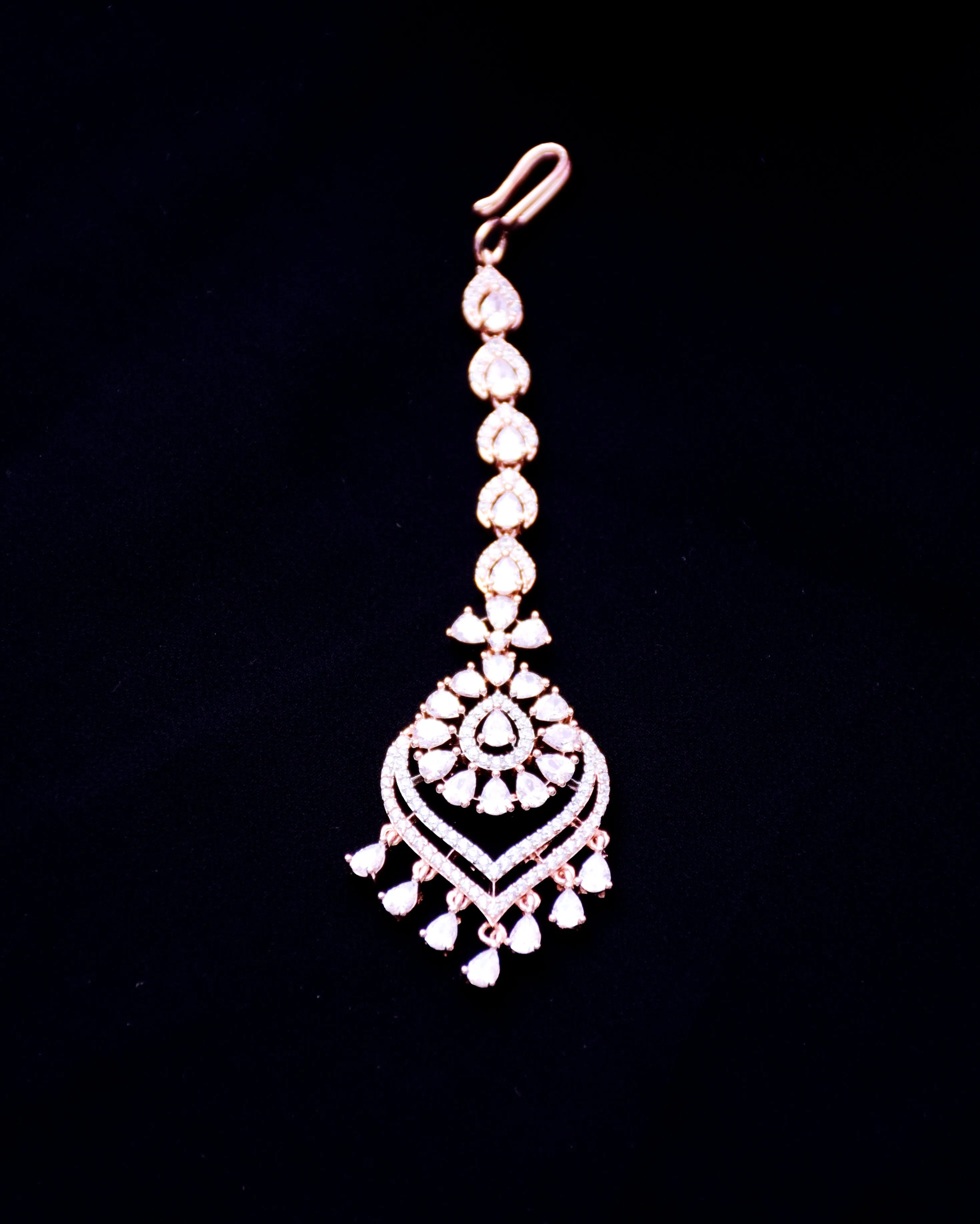 Designer American Diamond Maang Tikka For Wedding & Party (D91)