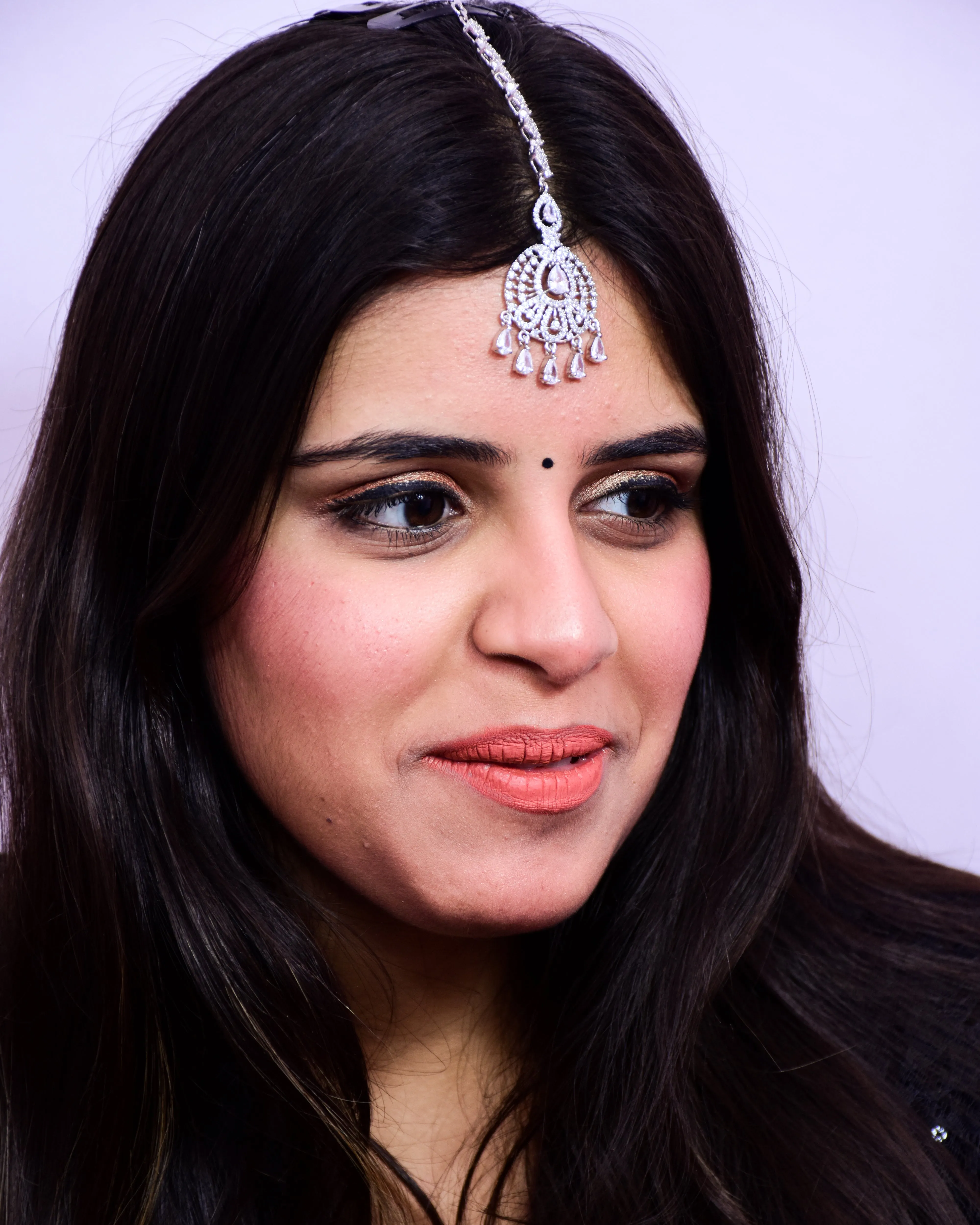 Designer American Diamond Maang Tikka For Wedding & Party (D92)
