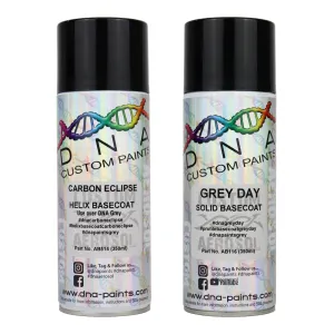 DNA PAINTS Helix Basecoat Spray Paint 350ml Aerosol Carbon Eclipse with Undercoat