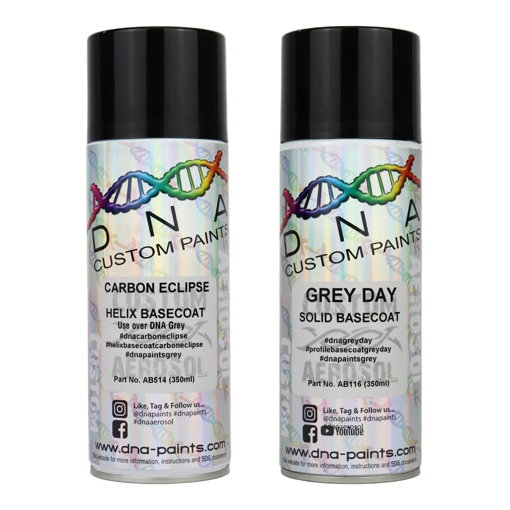 DNA PAINTS Helix Basecoat Spray Paint 350ml Aerosol Carbon Eclipse with Undercoat