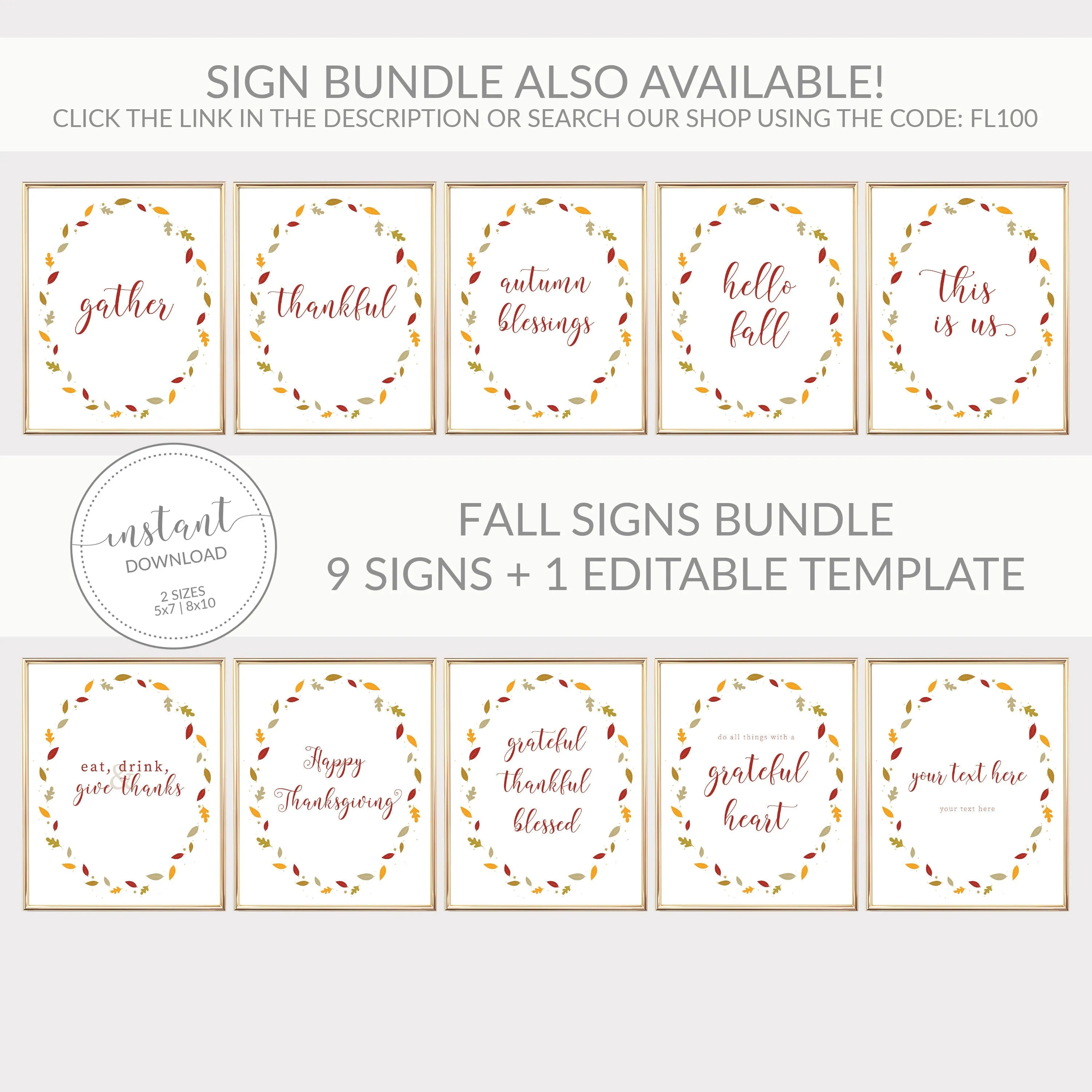 Fall Leaves Friends Are The Family We Choose Sign Printable, Friendsgiving Sign, INSTANT DOWNLOAD - FL100
