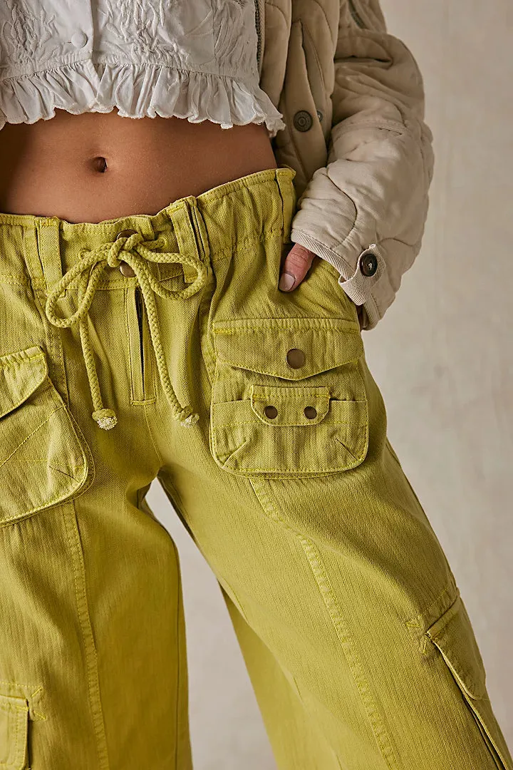 Free People Tahiti Cargo Pants - Citronelle