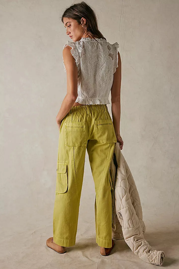 Free People Tahiti Cargo Pants - Citronelle