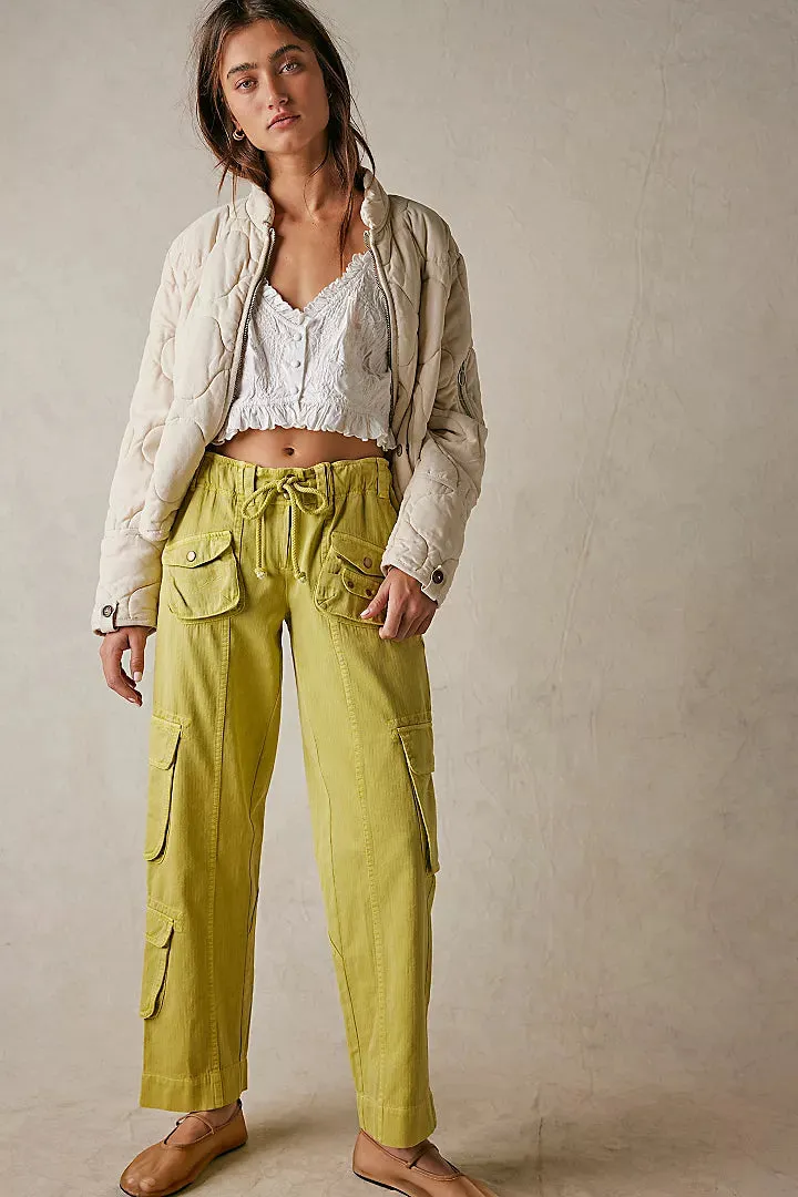 Free People Tahiti Cargo Pants - Citronelle