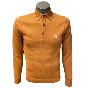 Gabicci Walnut Francesco Long Sleeve Polo.
