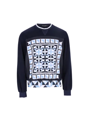 geometric patch sweatshirt