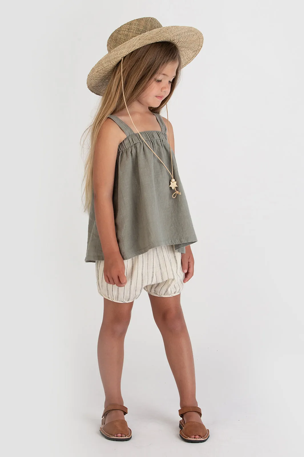 Go Gently Nation Woven Short - Natural Stripe