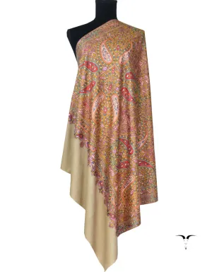 Hand Embroidred Pashmina Shawl Natural 5320