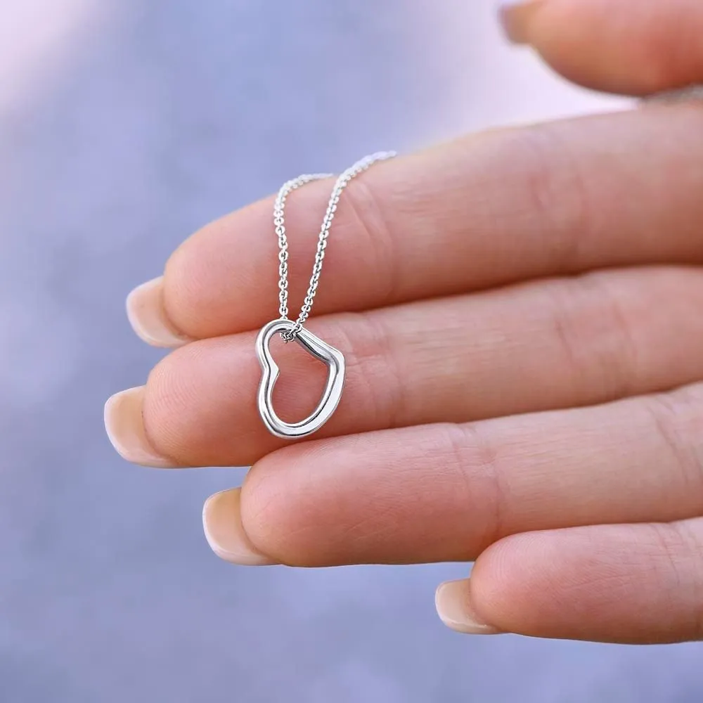 Happy Anniversary Wife Gift Delicate Heart Minimalist Necklace, Original Poem Necklace for Lover Life Partner, Holiday Christmas New Year