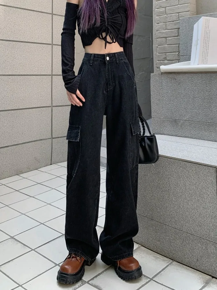 High-waisted loose-fitting wide leg pants