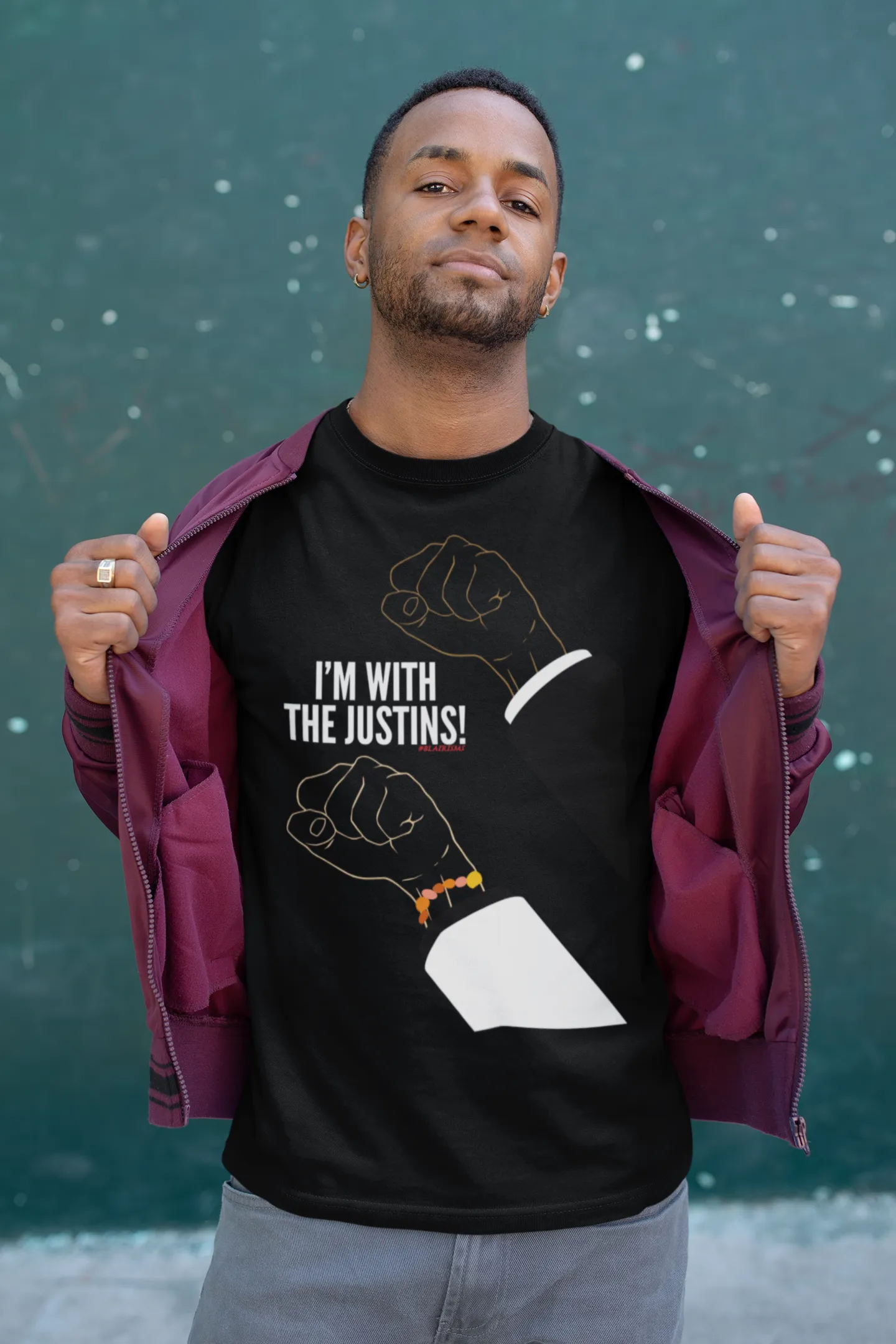 I’m With The Justins (Black Fists) Unisex Crew