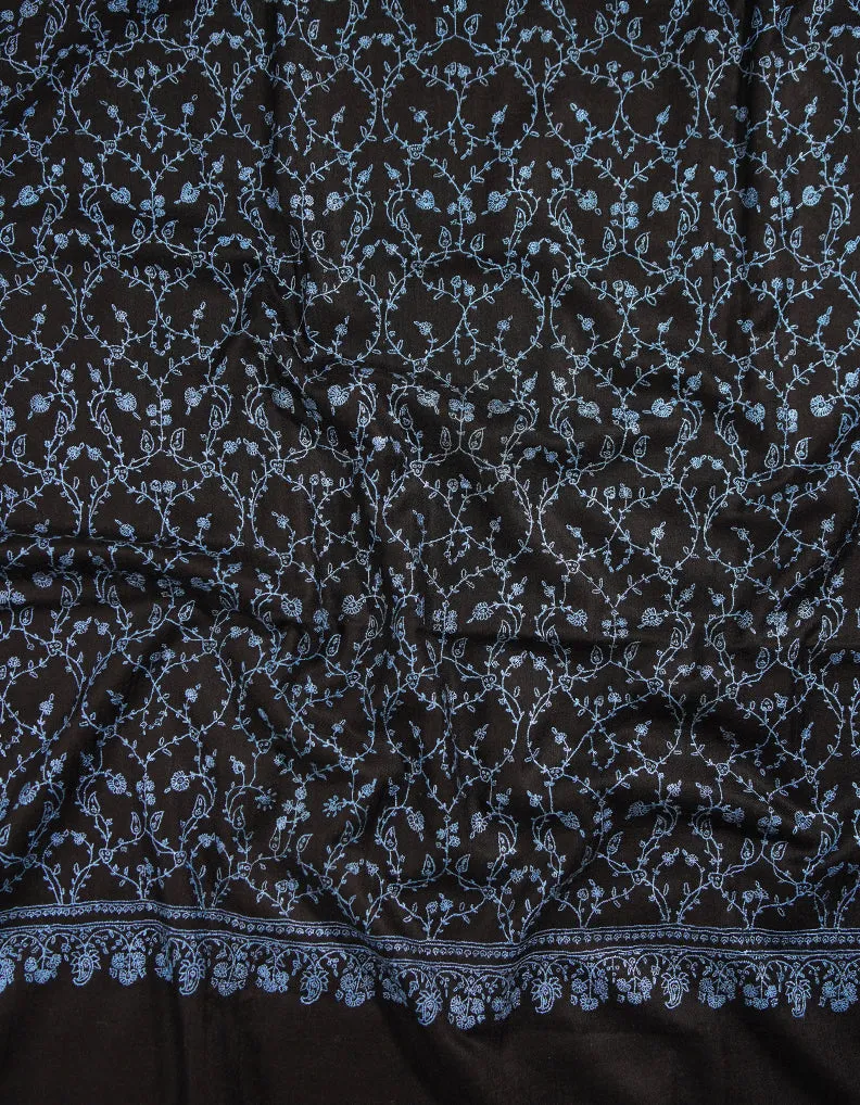 jet black jaali embroidery pashmina shawl 8848