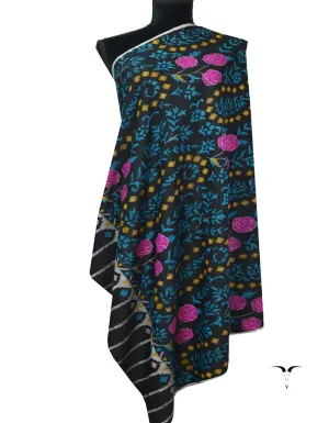 Jet Black Kani Pashmina Shawl 7582
