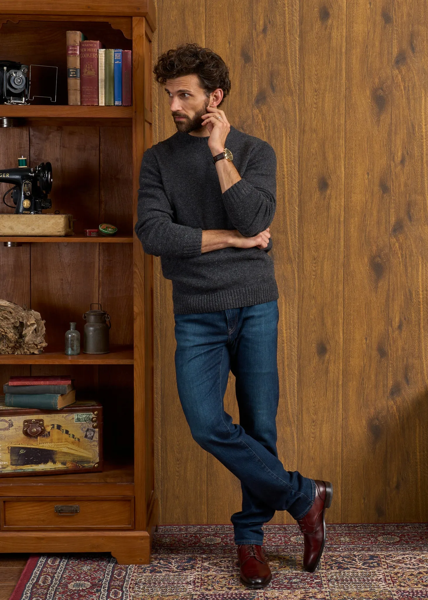 Kinnadie Supersoft Shetland Oxford Jumper - Regular Fit