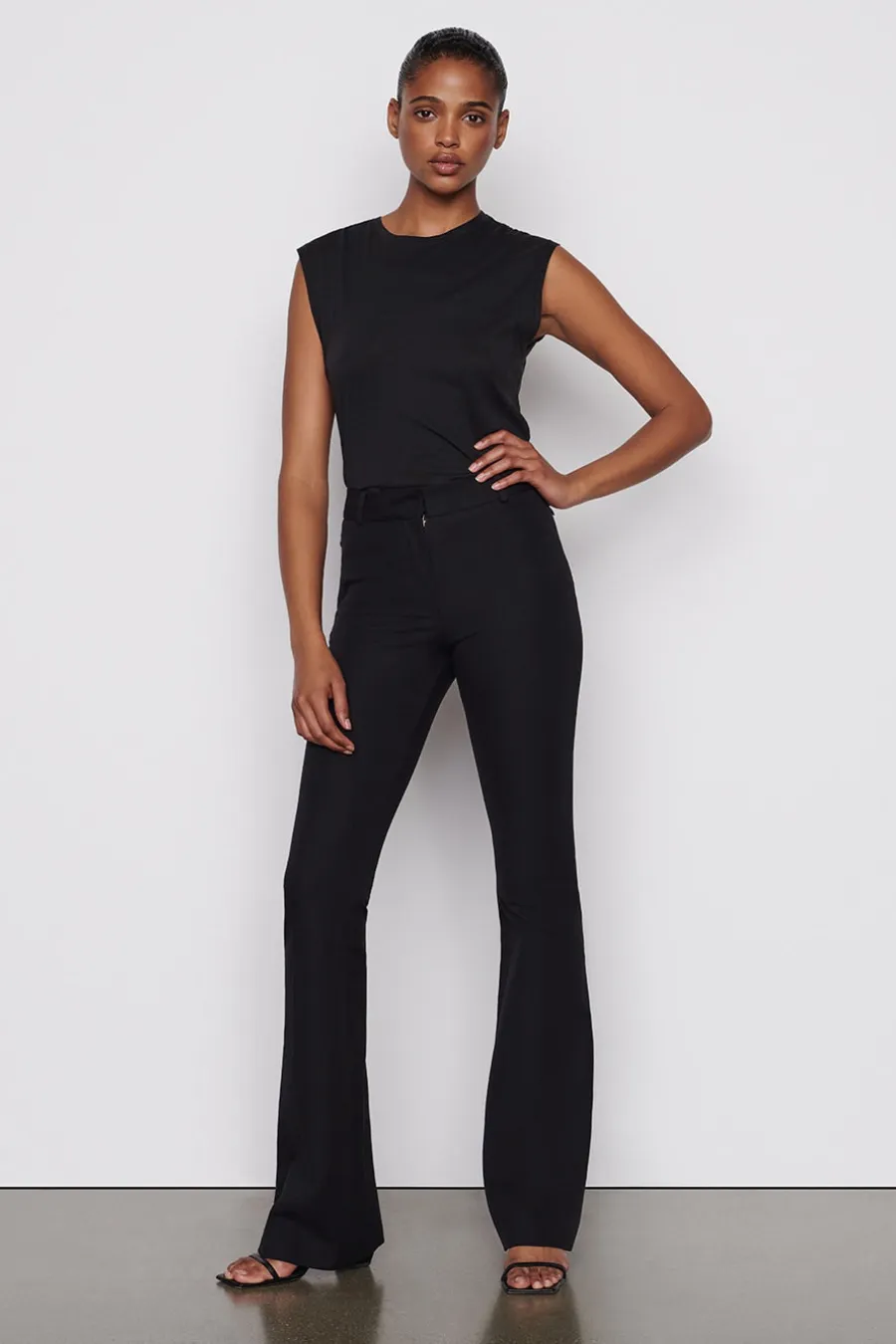 Le High Flare Trouser Black
