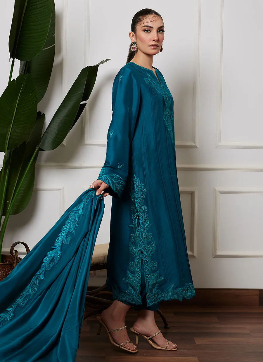 Lea Autumn Winter '23 - Heqet Emerald Shirt And Dupatta