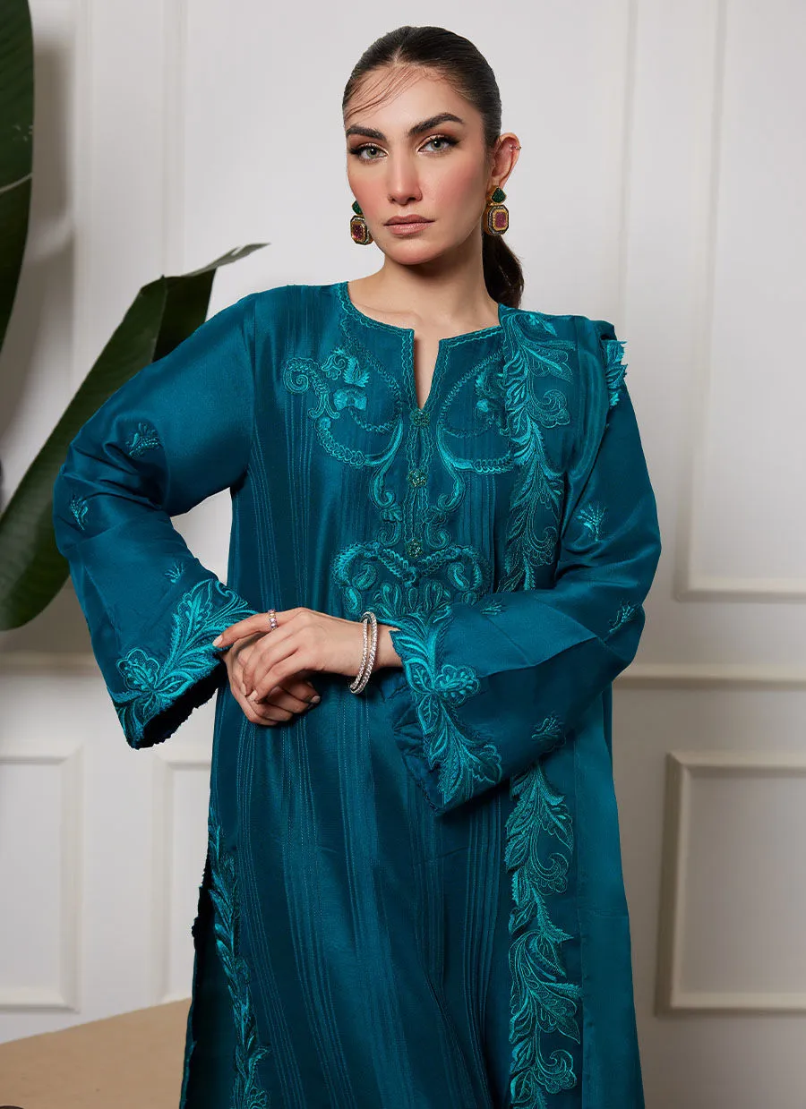 Lea Autumn Winter '23 - Heqet Emerald Shirt And Dupatta