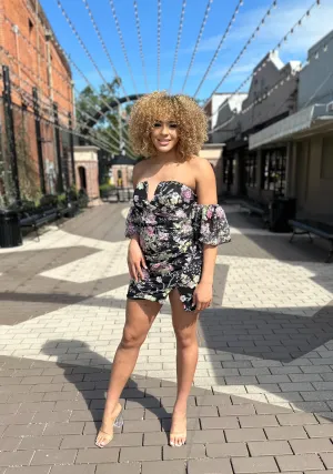 Liliana Floral and Sequin Embellished Dress
