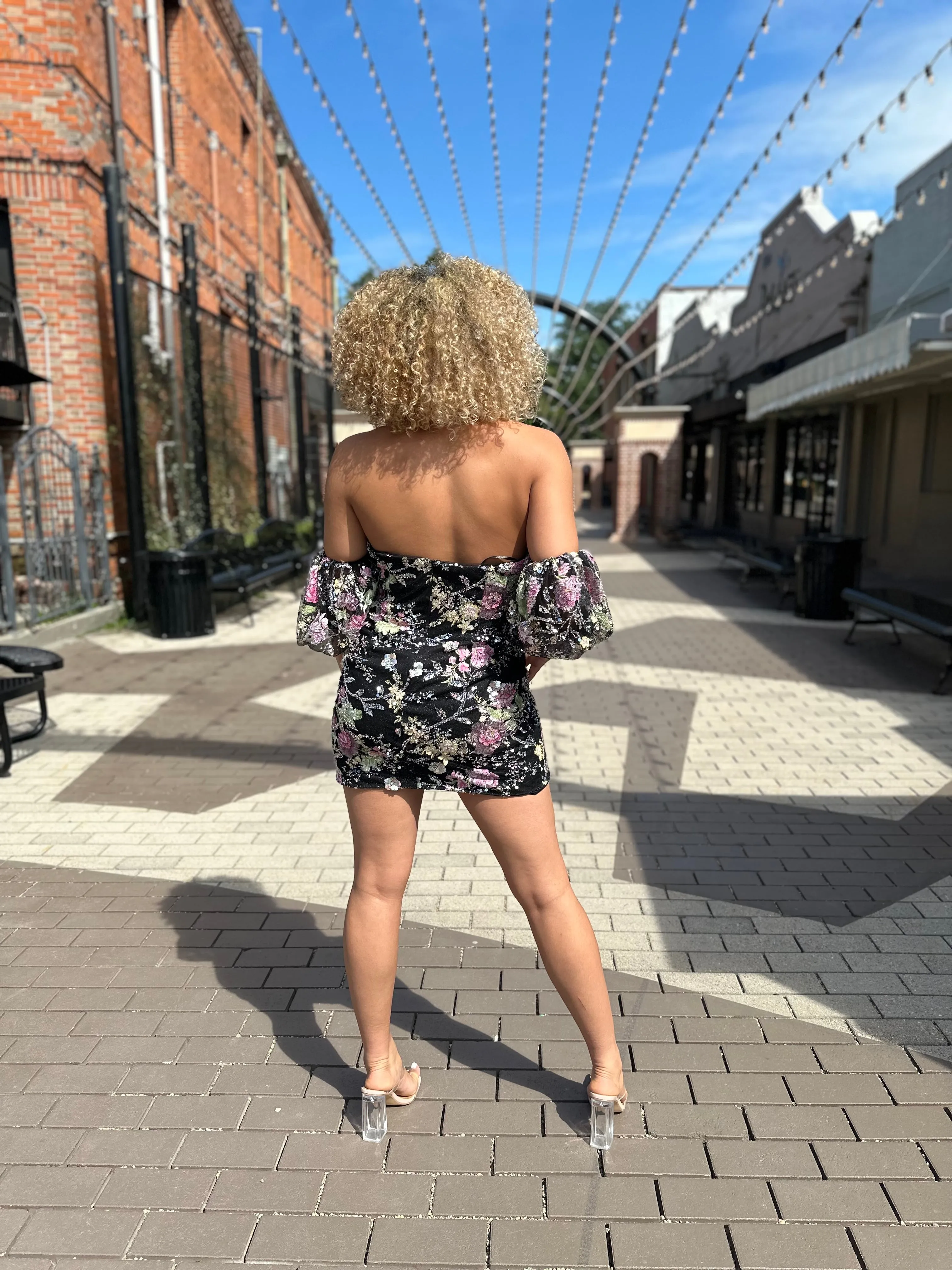 Liliana Floral and Sequin Embellished Dress