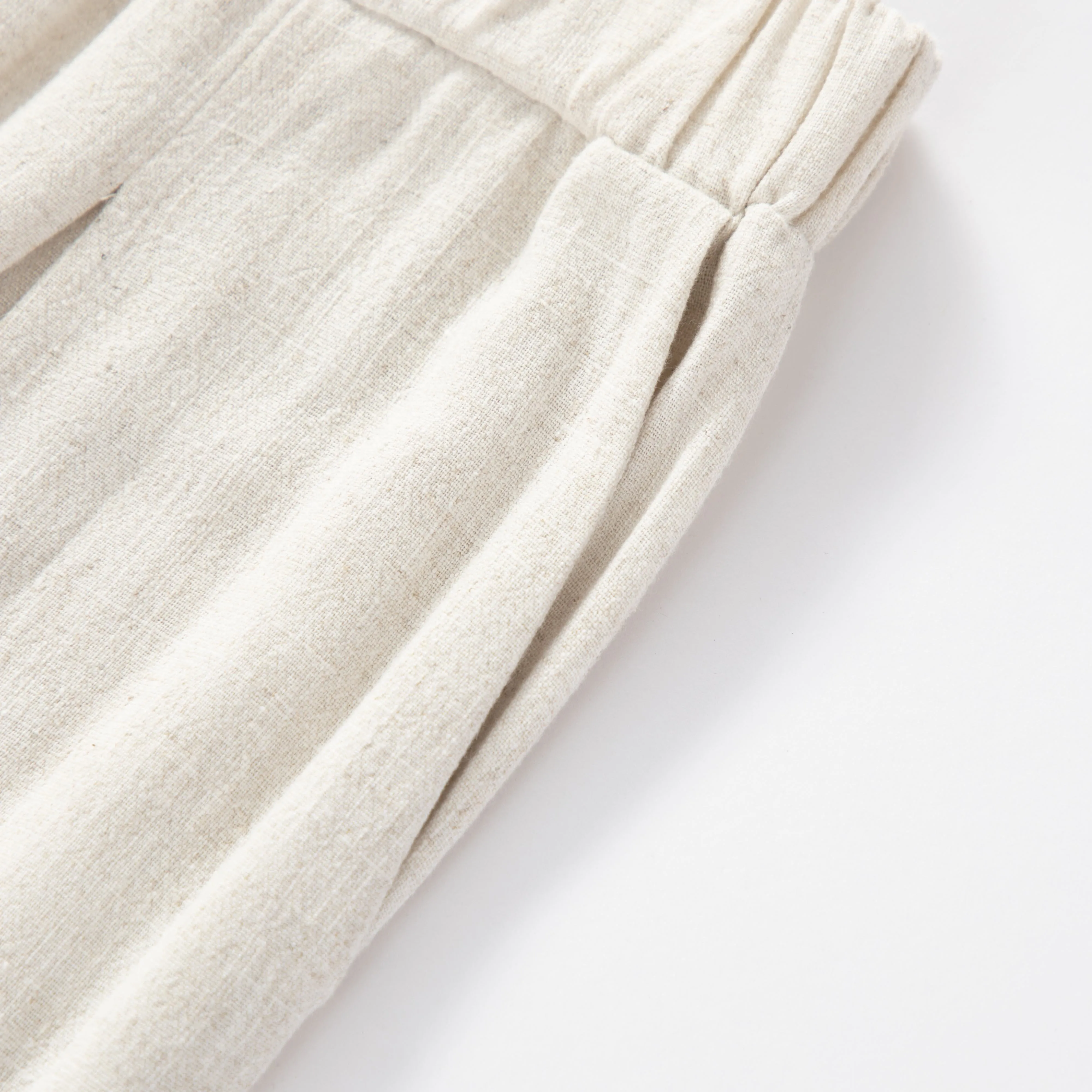 Loose-Fit Silky Linen High-Waisted Lazy Thin Pants
