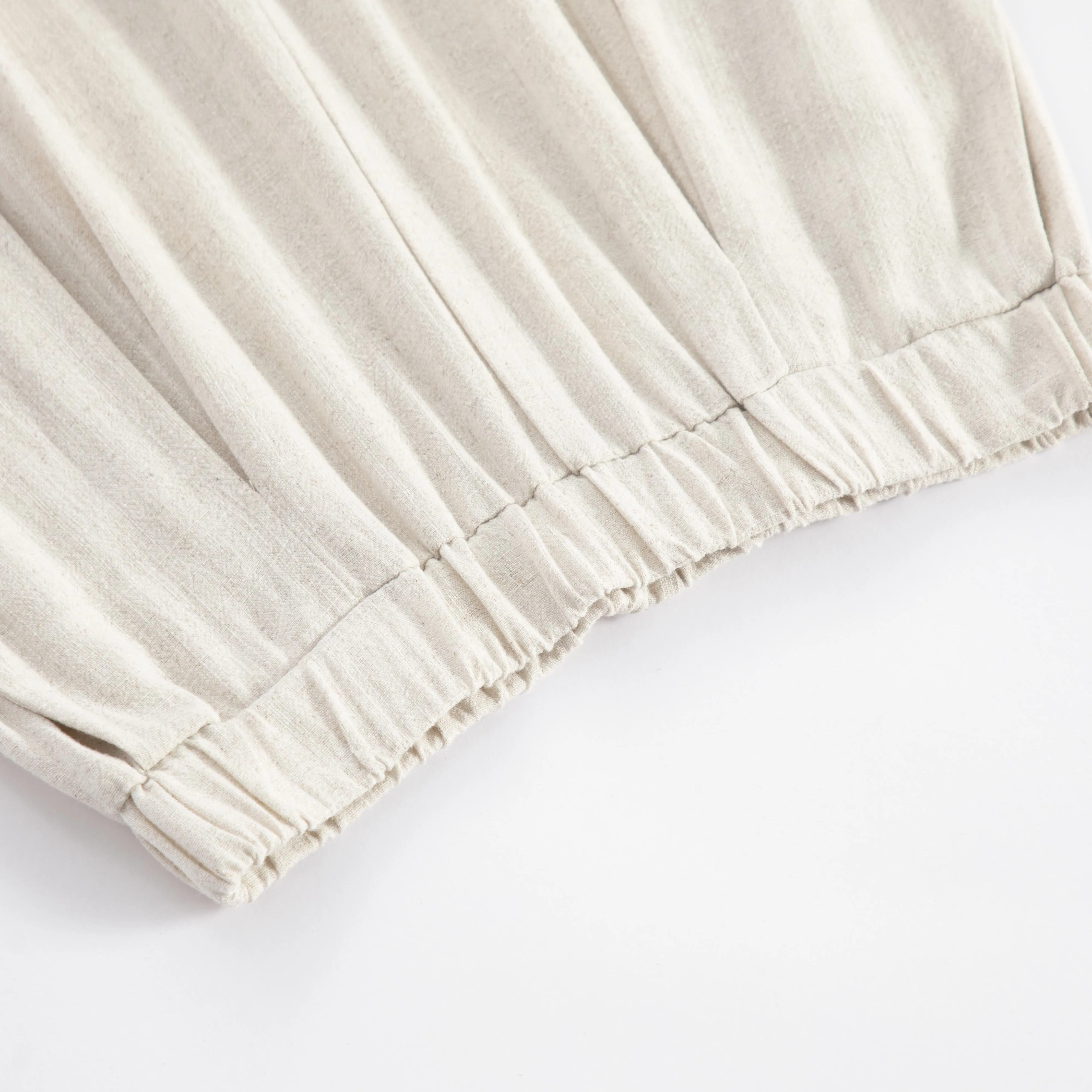 Loose-Fit Silky Linen High-Waisted Lazy Thin Pants