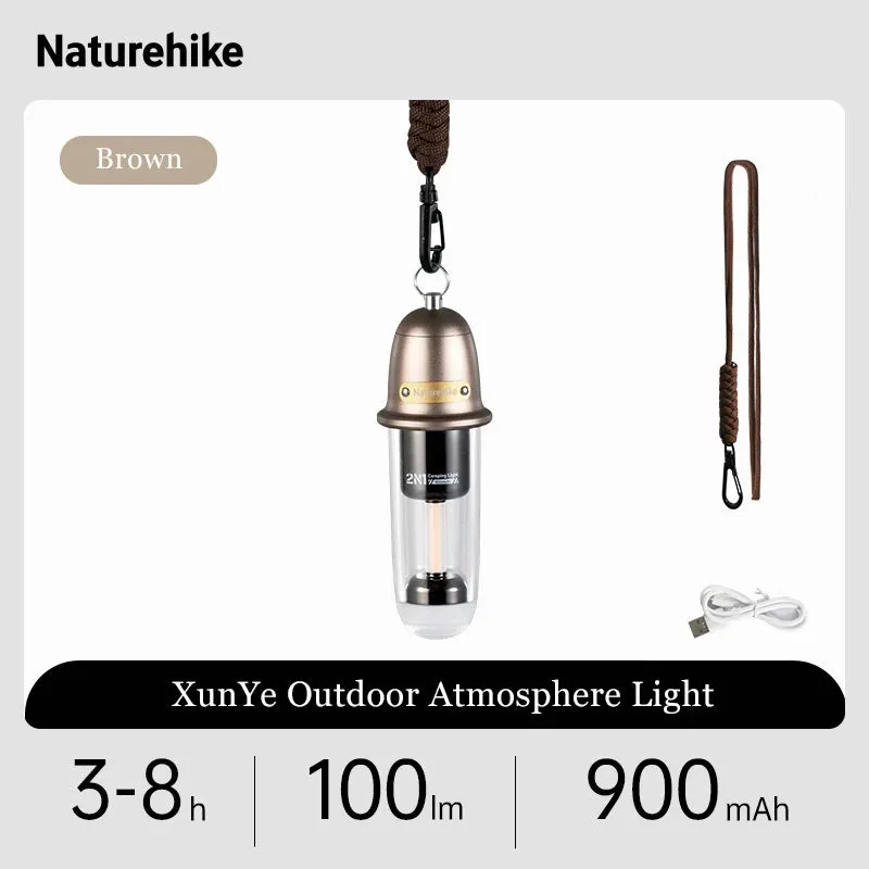 Naturehike Outdoor Portable Led Light Camping Charging Lighting Portable Flashlight Camping Atmosphere Light lamp Rechargeable