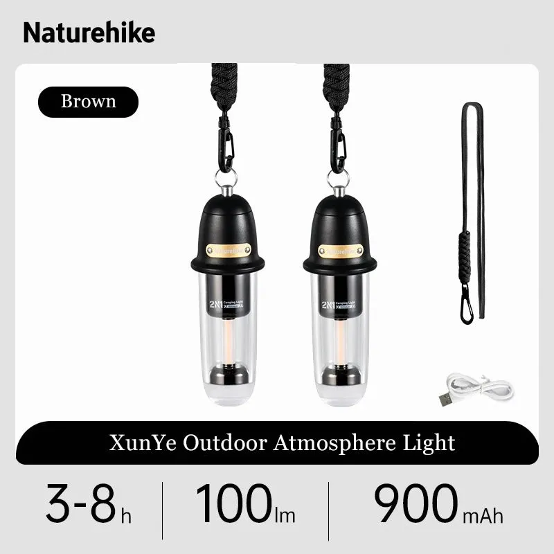 Naturehike Outdoor Portable Led Light Camping Charging Lighting Portable Flashlight Camping Atmosphere Light lamp Rechargeable